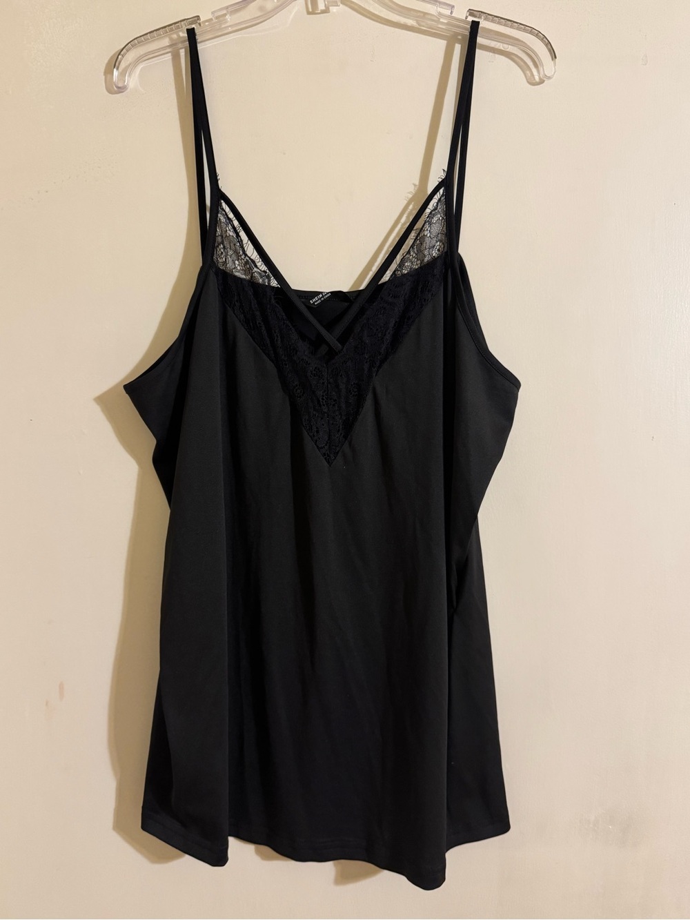 SHEIN Black Lace Trim Cami Top